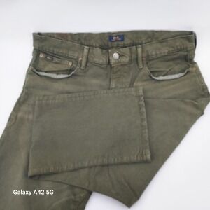 Polo Ralph Lauren Hampton Relaxed Straight Khaki Olive Pants Mens 38x32